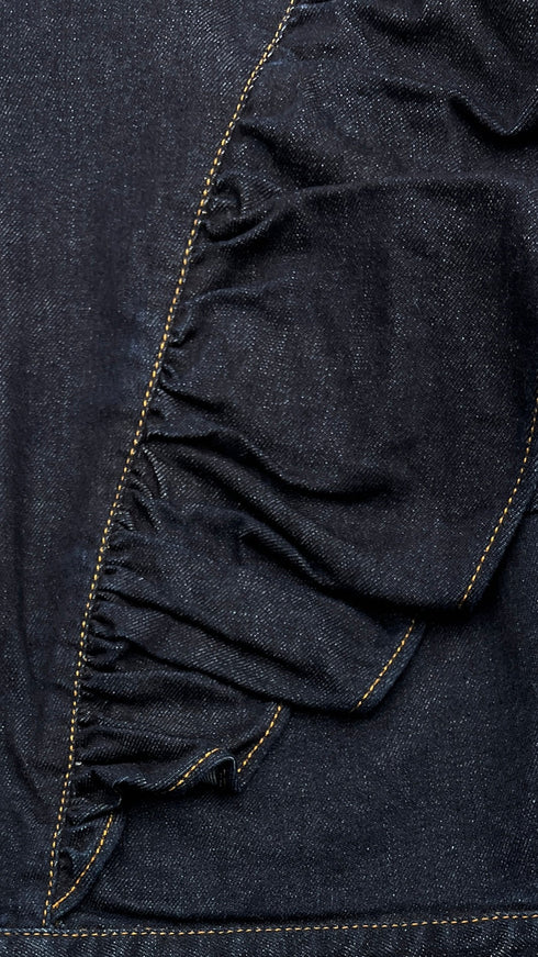 Top cropped in denim