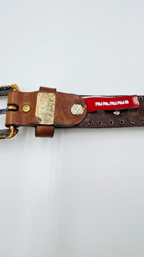 Cintura borchiata a fiori