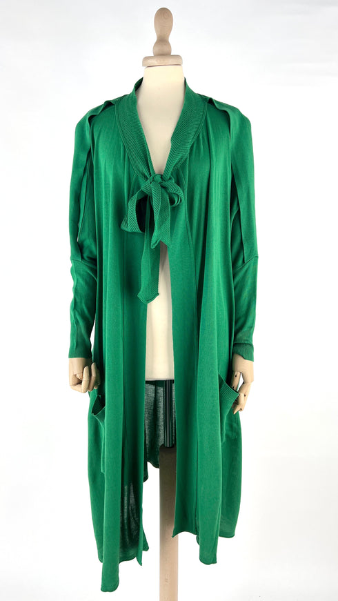 Cardigan aperto lungo verde