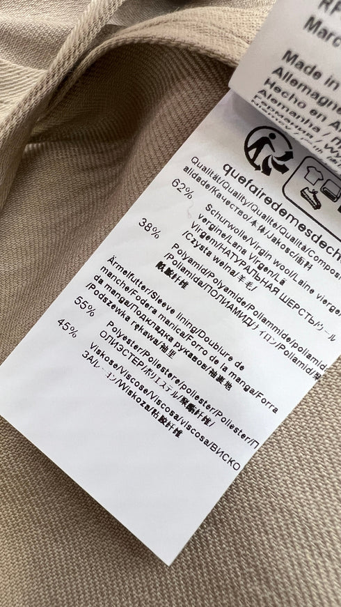 Giacca Blazer sfoderata con cartellino