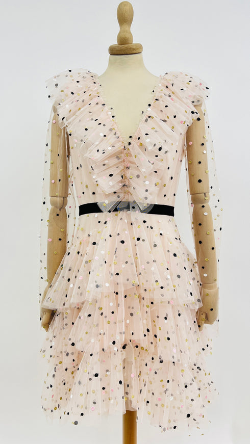 Abito tulle pois con cartellino