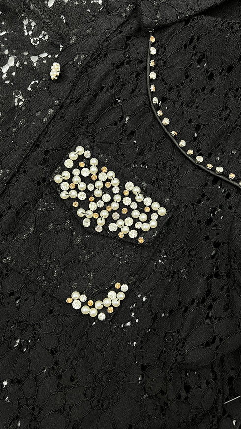 Camicia pizzo e perline