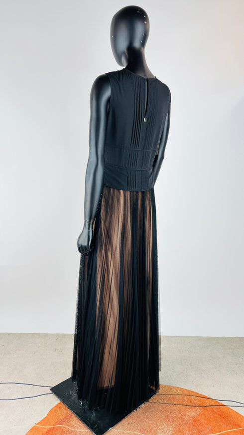 Abito lungo fiocchi e plissé