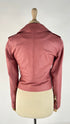 Chiodo in pelle rosa