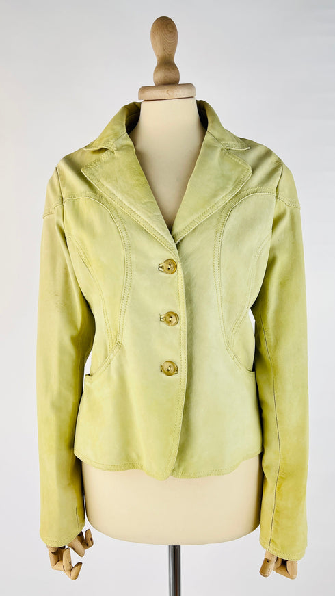 Giacca in pelle verde