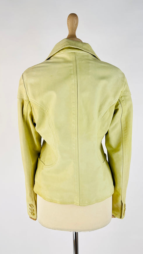 Giacca in pelle verde