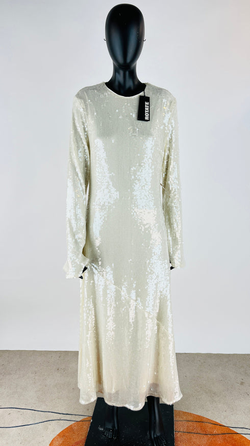 Abito lungo paillettes con cartellino