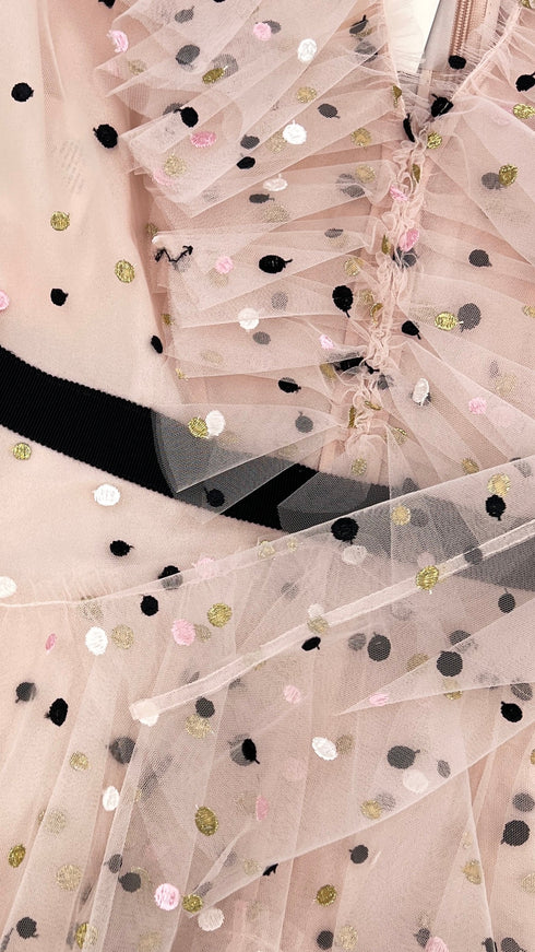 Abito tulle pois con cartellino