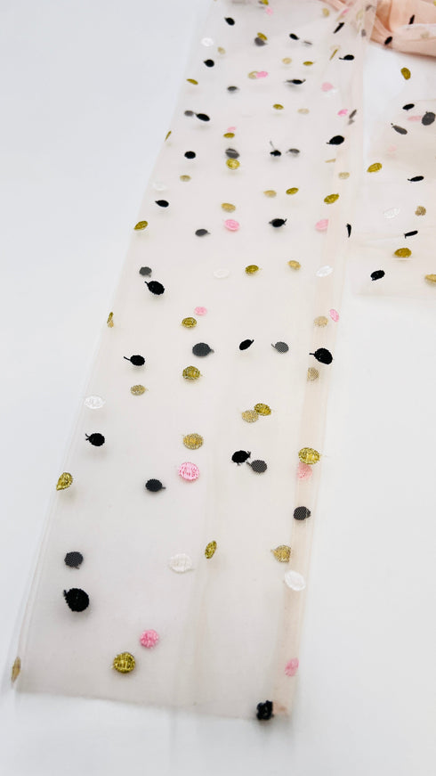 Abito tulle pois con cartellino