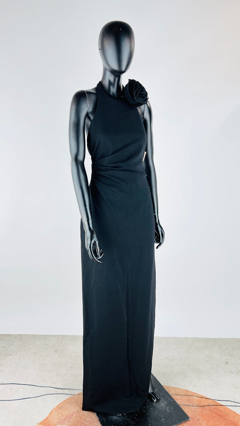 Abito lungo scollo all'americana