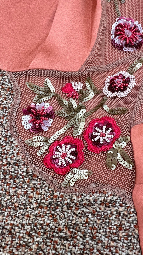 Abito midi paillettes ricamate