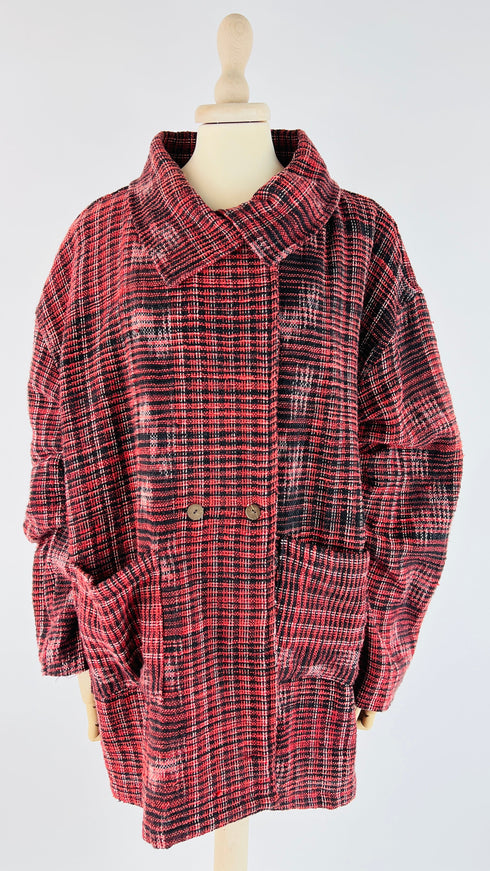 Giacca oversized tartan