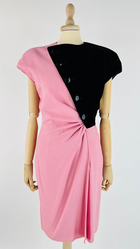 Abito midi crepe velluto