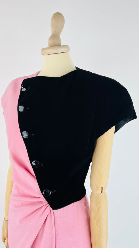 Abito midi crepe velluto