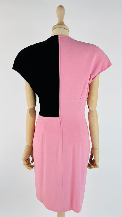 Abito midi crepe velluto