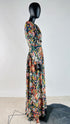 Abito lungo in seta a fiori