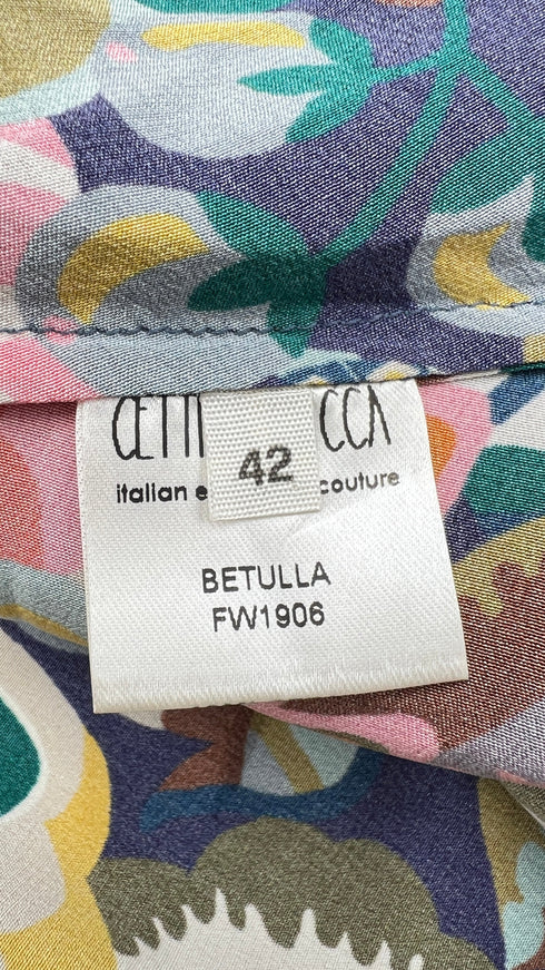 Abito lungo in seta a fiori