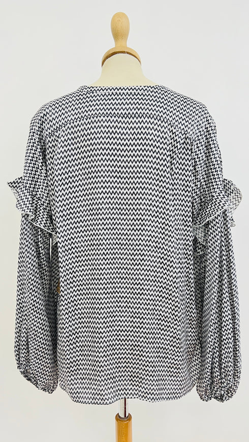 Blusa zig-zag e jacquard