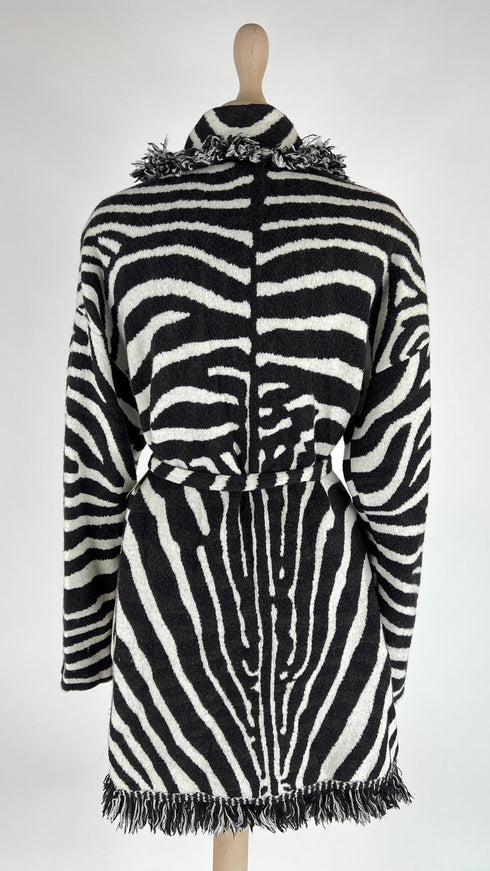 Cardigan in lana animalier