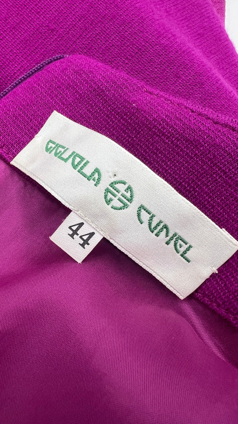 Abito midi inserti magenta suede