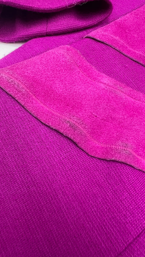 Abito midi inserti magenta suede