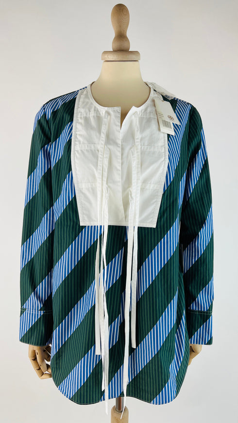 Blusa multi-righe con cartellino