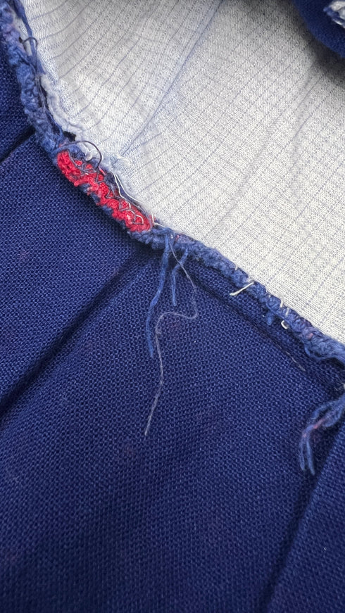 Abito midi blu fiori rossi