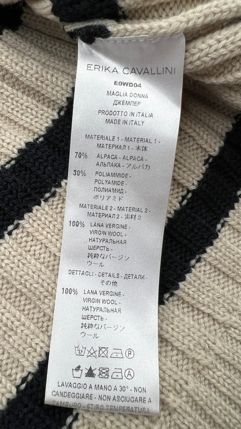 Maglione trecce e righe