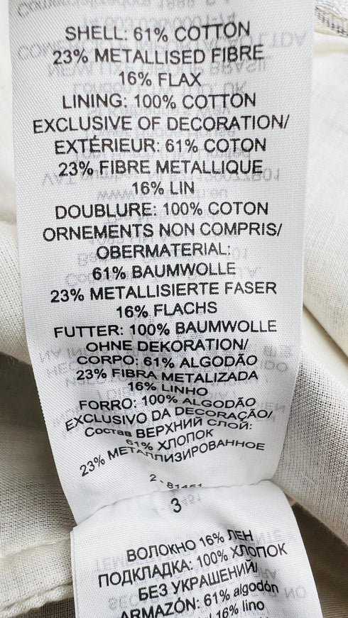 Blusa a righe lurex con cartellino