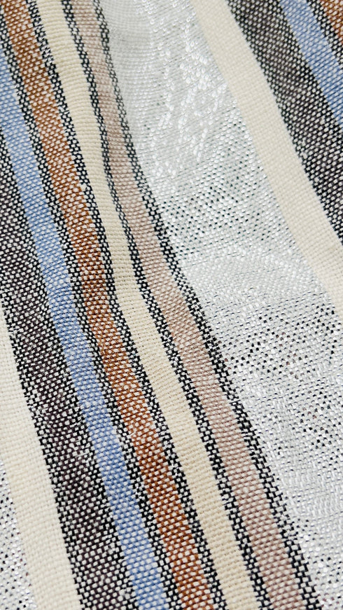 Blusa a righe lurex con cartellino