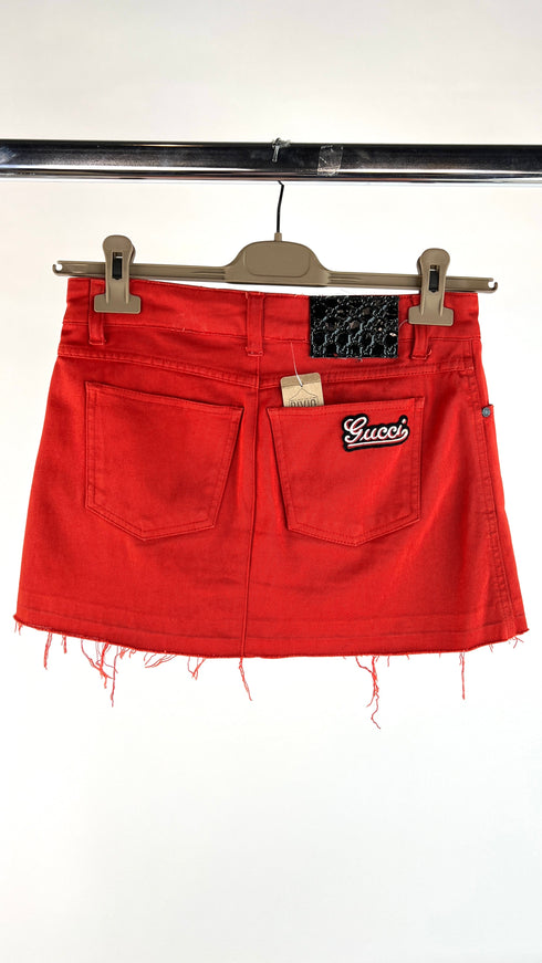 Minigonna in jeans rosso