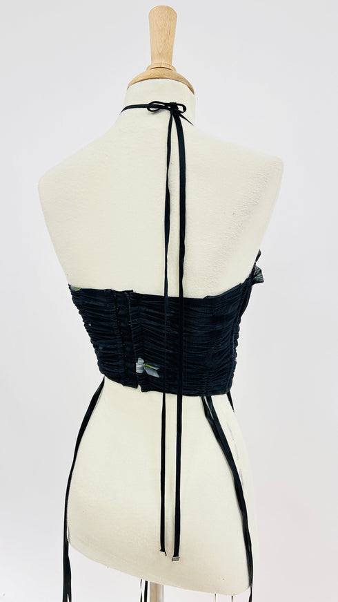 Top arricciato stampato