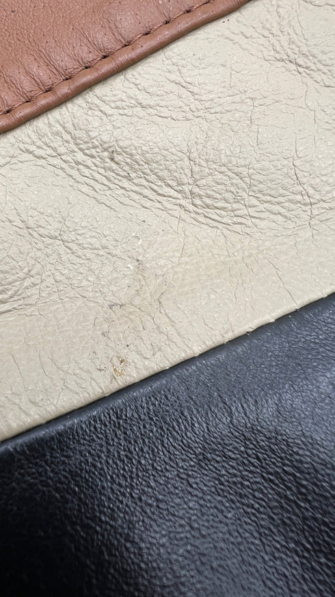 Gonna patchwork in pelle