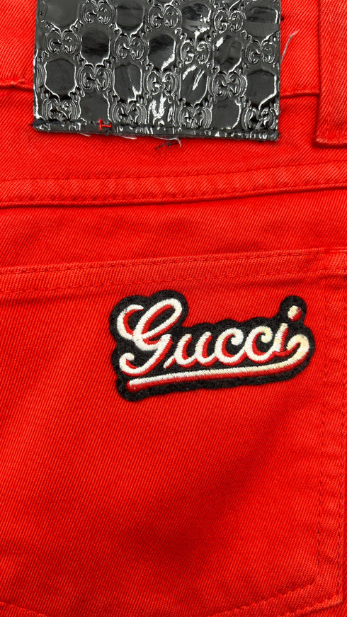 Minigonna in jeans rosso