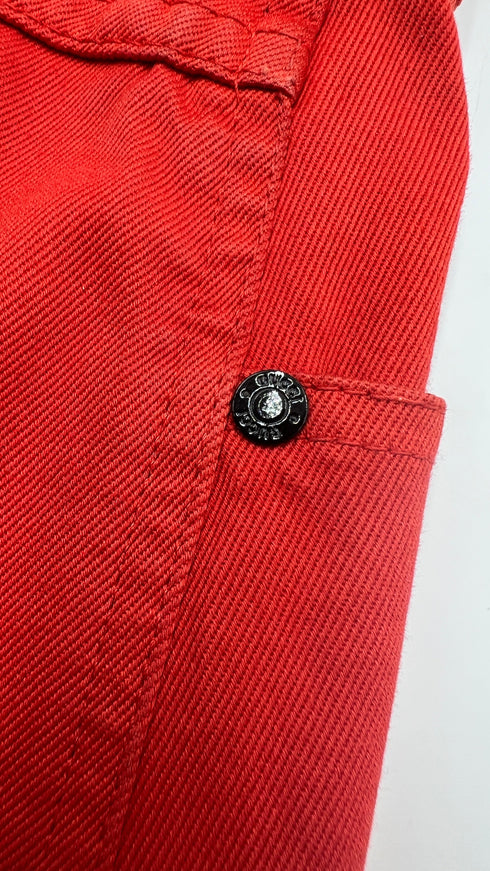 Minigonna in jeans rosso