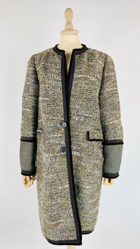 Soprabito in tweed e velluto