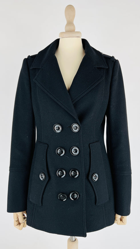 Caban nero doppiopetto