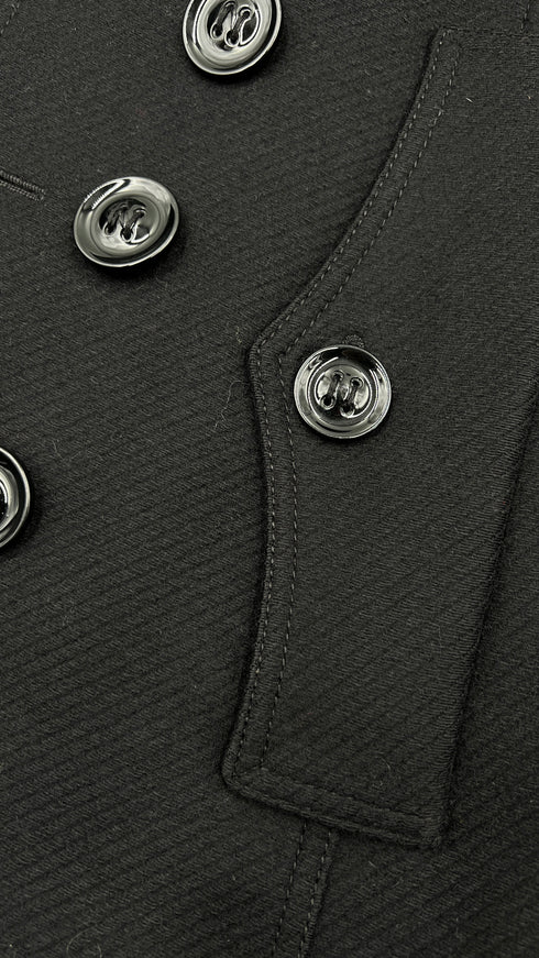 Caban nero doppiopetto