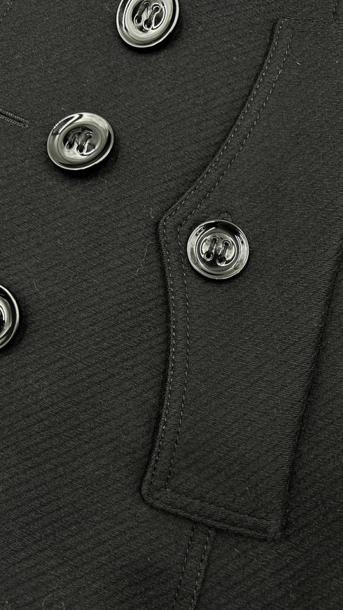 Caban nero doppiopetto