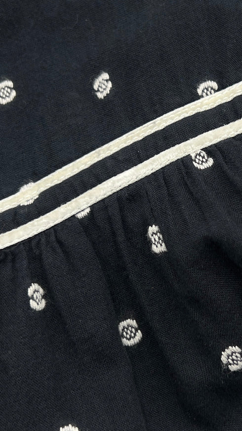 Abito corto a pois in cotone