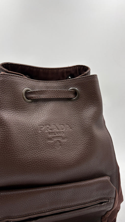 Zaino in pelle/nylon
