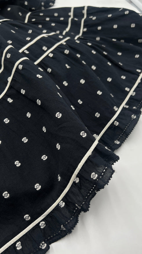 Abito corto a pois in cotone