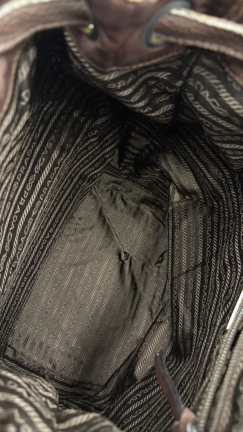 Zaino in pelle/nylon