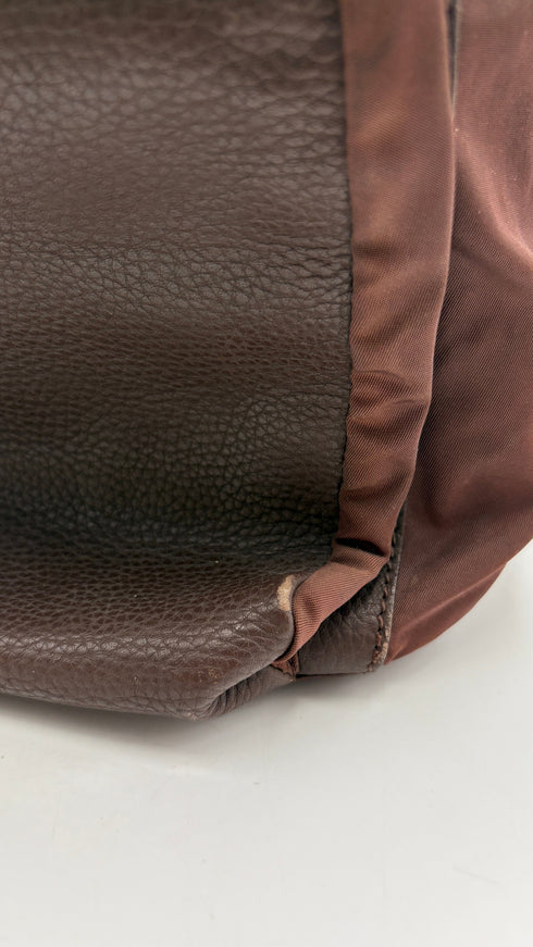 Zaino in pelle/nylon