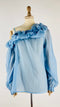 Top monospalla con ruche