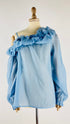Top monospalla con ruche