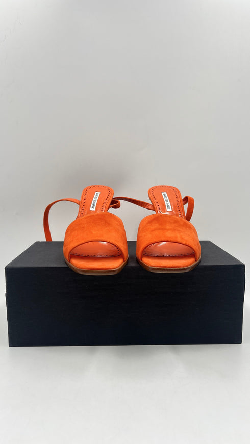 Sandalo in suede arancione N.41