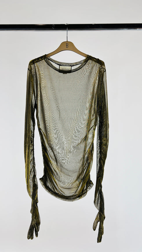 Longsleeve dorata con guanto