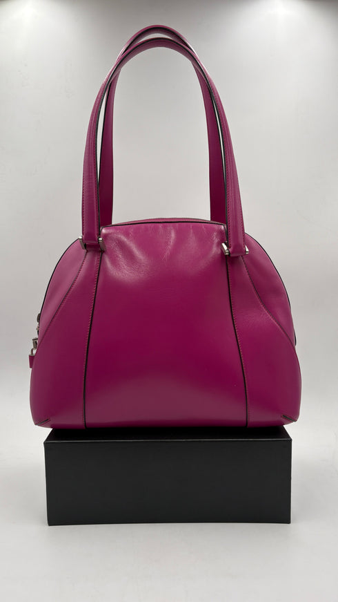 Borsa in pelle magenta