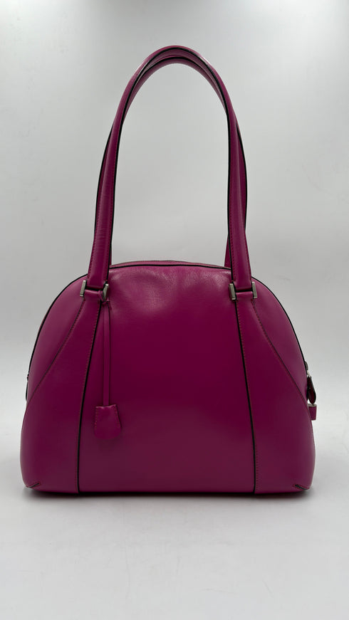 Borsa in pelle magenta